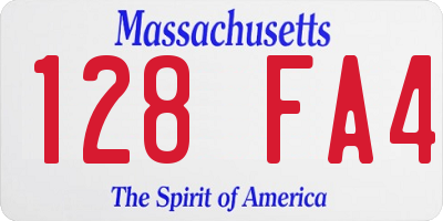 MA license plate 128FA4