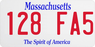 MA license plate 128FA5