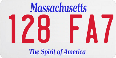 MA license plate 128FA7