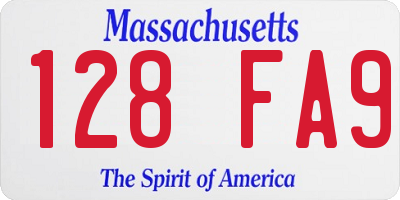 MA license plate 128FA9