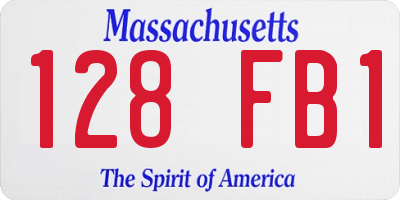MA license plate 128FB1