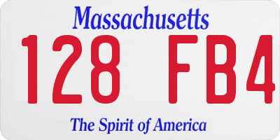 MA license plate 128FB4