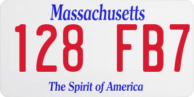 MA license plate 128FB7
