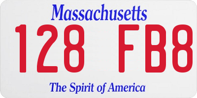 MA license plate 128FB8
