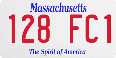 MA license plate 128FC1