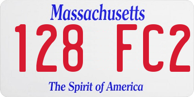 MA license plate 128FC2