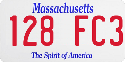 MA license plate 128FC3