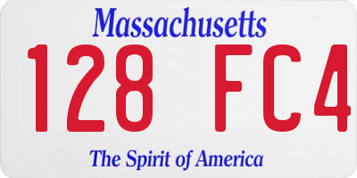 MA license plate 128FC4