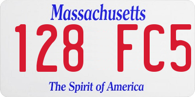 MA license plate 128FC5