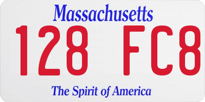 MA license plate 128FC8