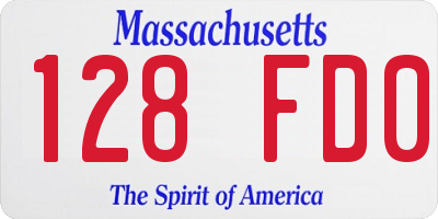MA license plate 128FD0