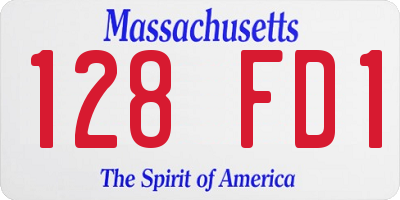 MA license plate 128FD1