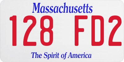 MA license plate 128FD2