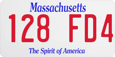 MA license plate 128FD4