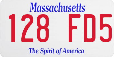 MA license plate 128FD5