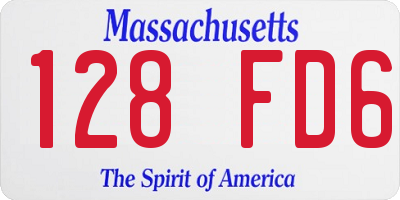 MA license plate 128FD6