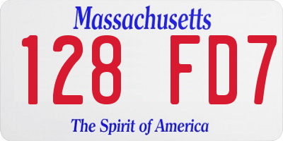MA license plate 128FD7