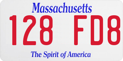 MA license plate 128FD8