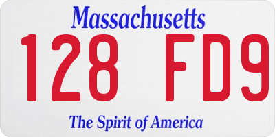 MA license plate 128FD9