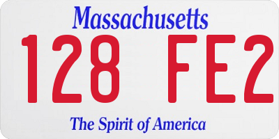 MA license plate 128FE2