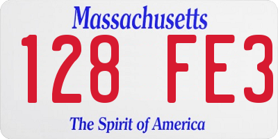 MA license plate 128FE3
