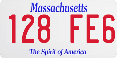 MA license plate 128FE6