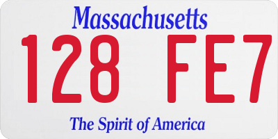 MA license plate 128FE7