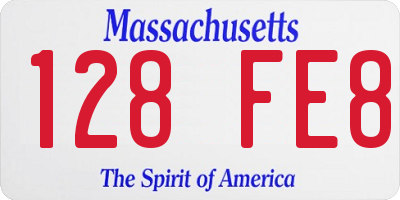MA license plate 128FE8