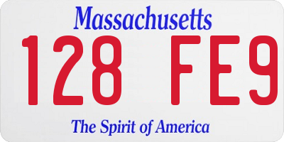 MA license plate 128FE9