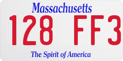 MA license plate 128FF3