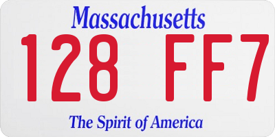 MA license plate 128FF7