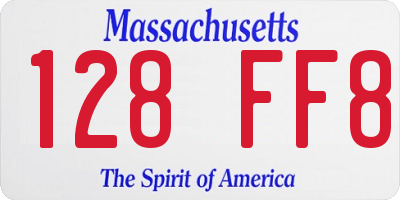 MA license plate 128FF8