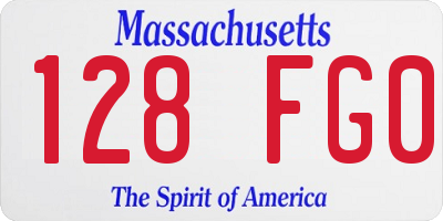 MA license plate 128FG0