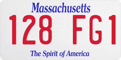MA license plate 128FG1
