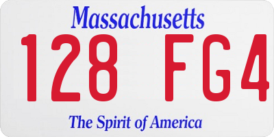 MA license plate 128FG4