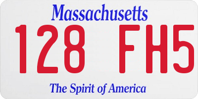 MA license plate 128FH5