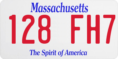MA license plate 128FH7