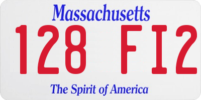 MA license plate 128FI2