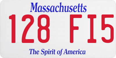 MA license plate 128FI5