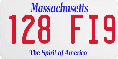 MA license plate 128FI9
