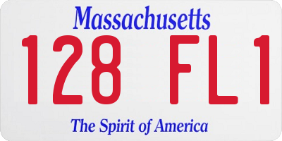 MA license plate 128FL1