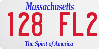 MA license plate 128FL2