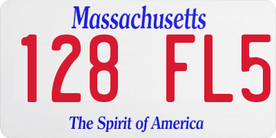 MA license plate 128FL5