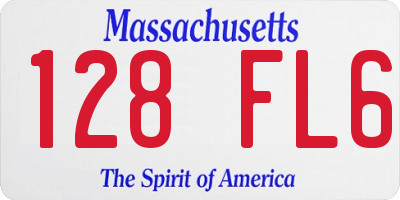 MA license plate 128FL6