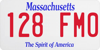 MA license plate 128FM0