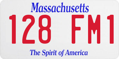 MA license plate 128FM1