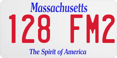 MA license plate 128FM2