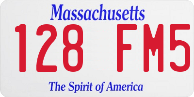 MA license plate 128FM5