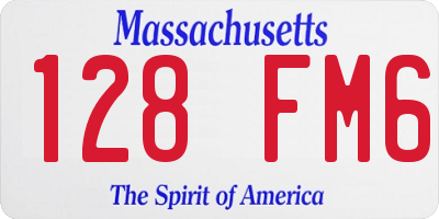 MA license plate 128FM6