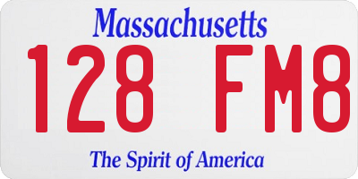 MA license plate 128FM8